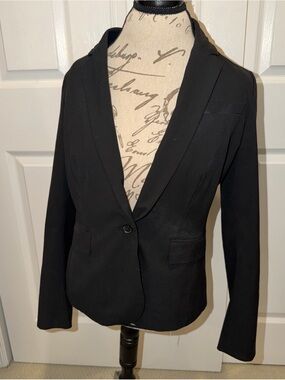 Ann Taylor Factory Black Single-Button Blazer